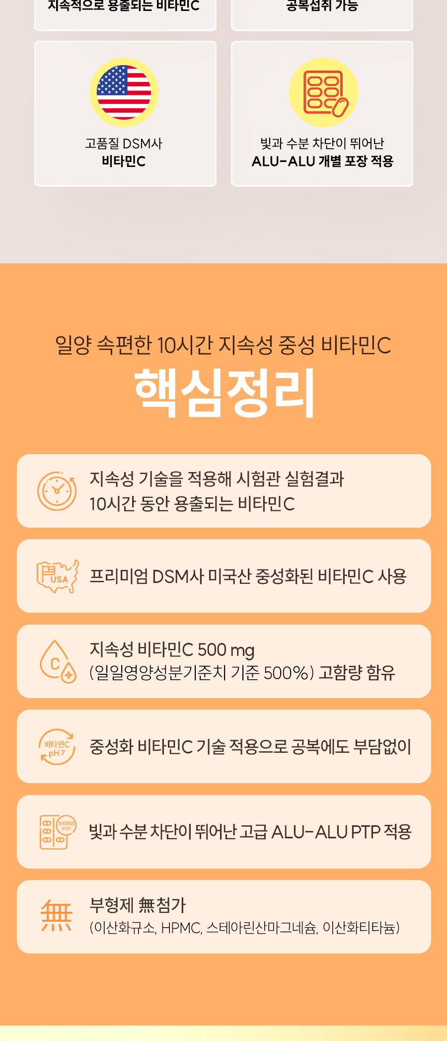 일양 속편한 10시간 지속성 중성 비타민C 영양제 48.6g, 60정 (카톤발주만가능) 상세 이미지 3
